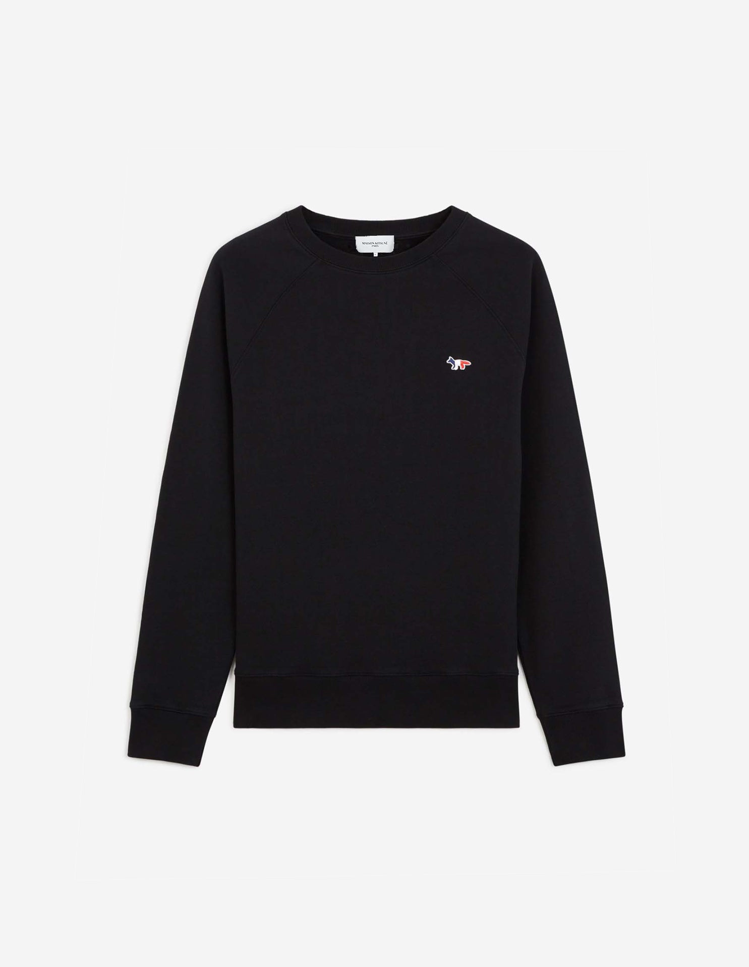 Mens | Tricolor Fox Patch Clean Cotton Fleece Sweatshirt | Black