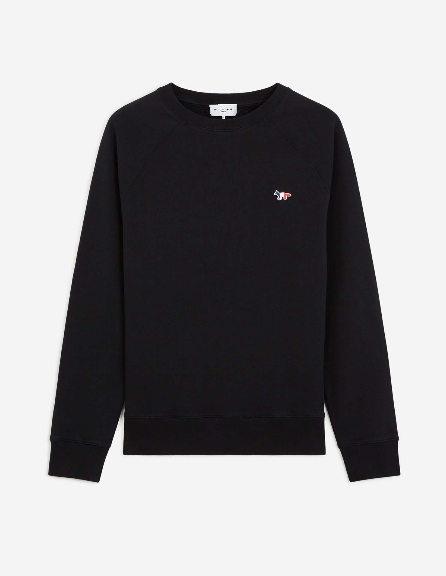 Mens | Tricolor Fox Patch Clean Cotton Fleece Sweatshirt | Black