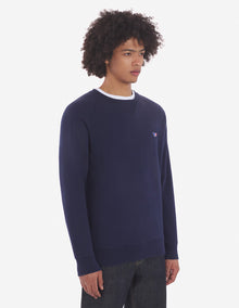 Mens | Tricolor Fox Patch Clean Cotton Fleece Sweatshirt | Navy