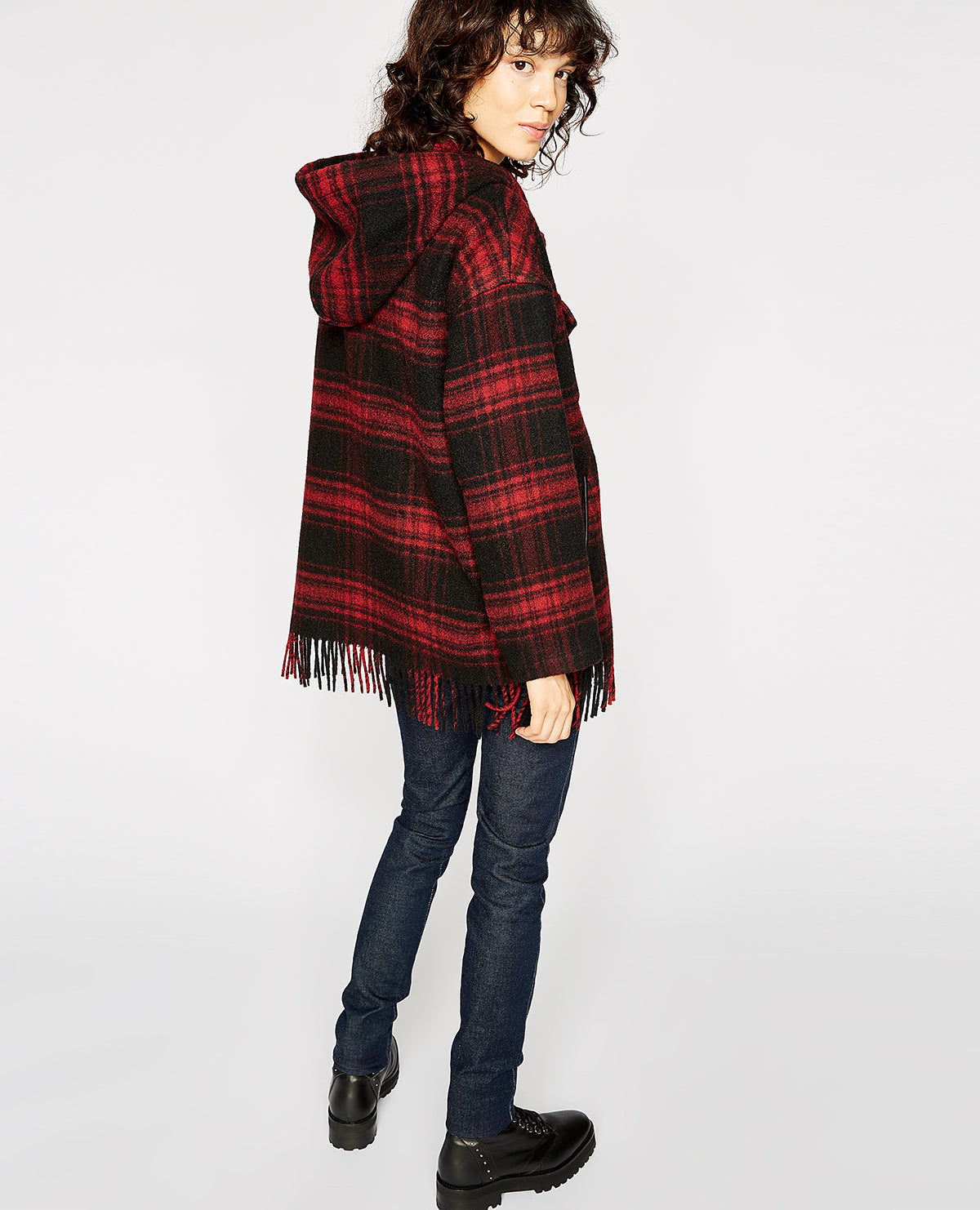 Tartan Wool Jacket | Women | Red x Black