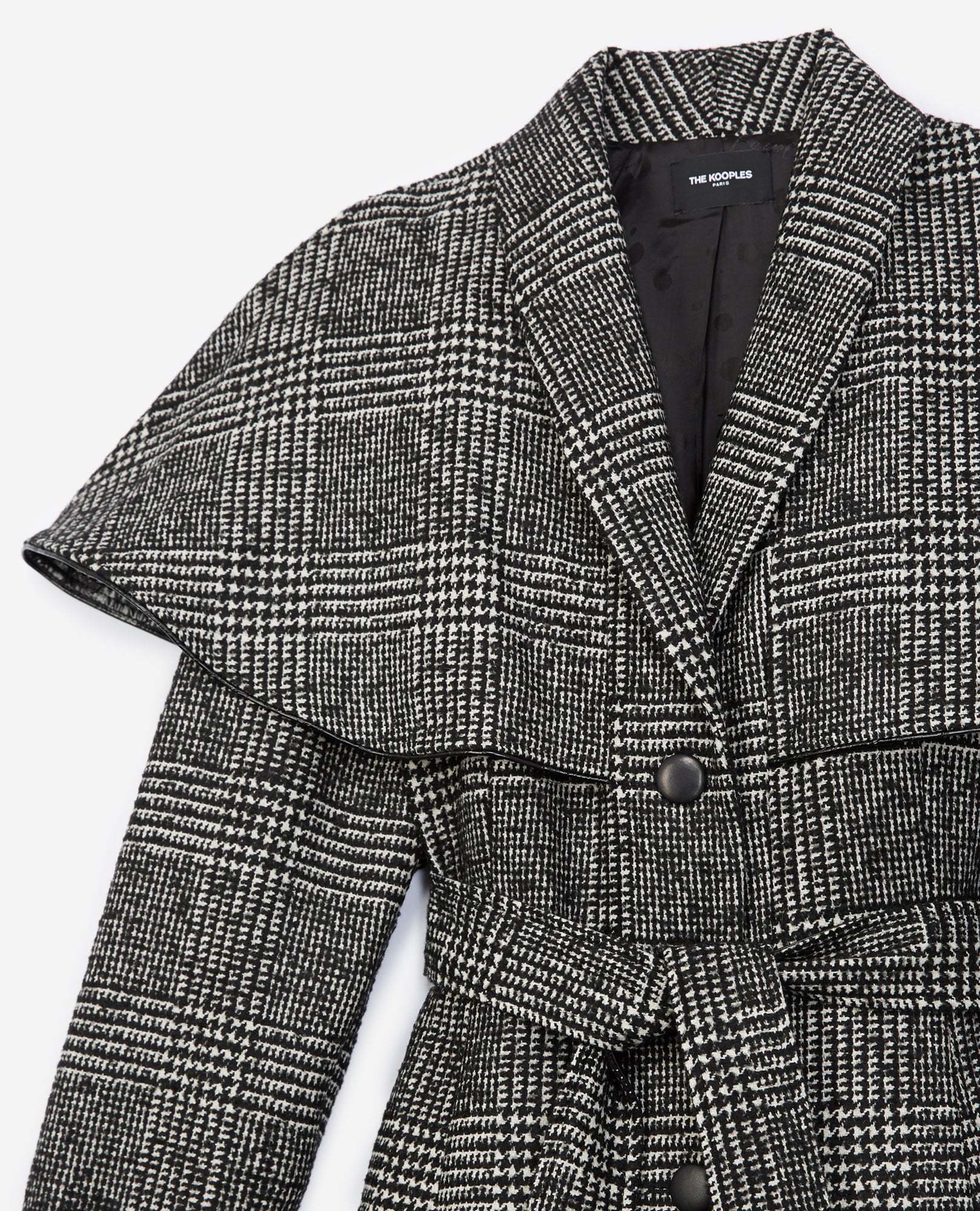 Two-Tone Cape-Effect Wool Coat | Women | Black x White