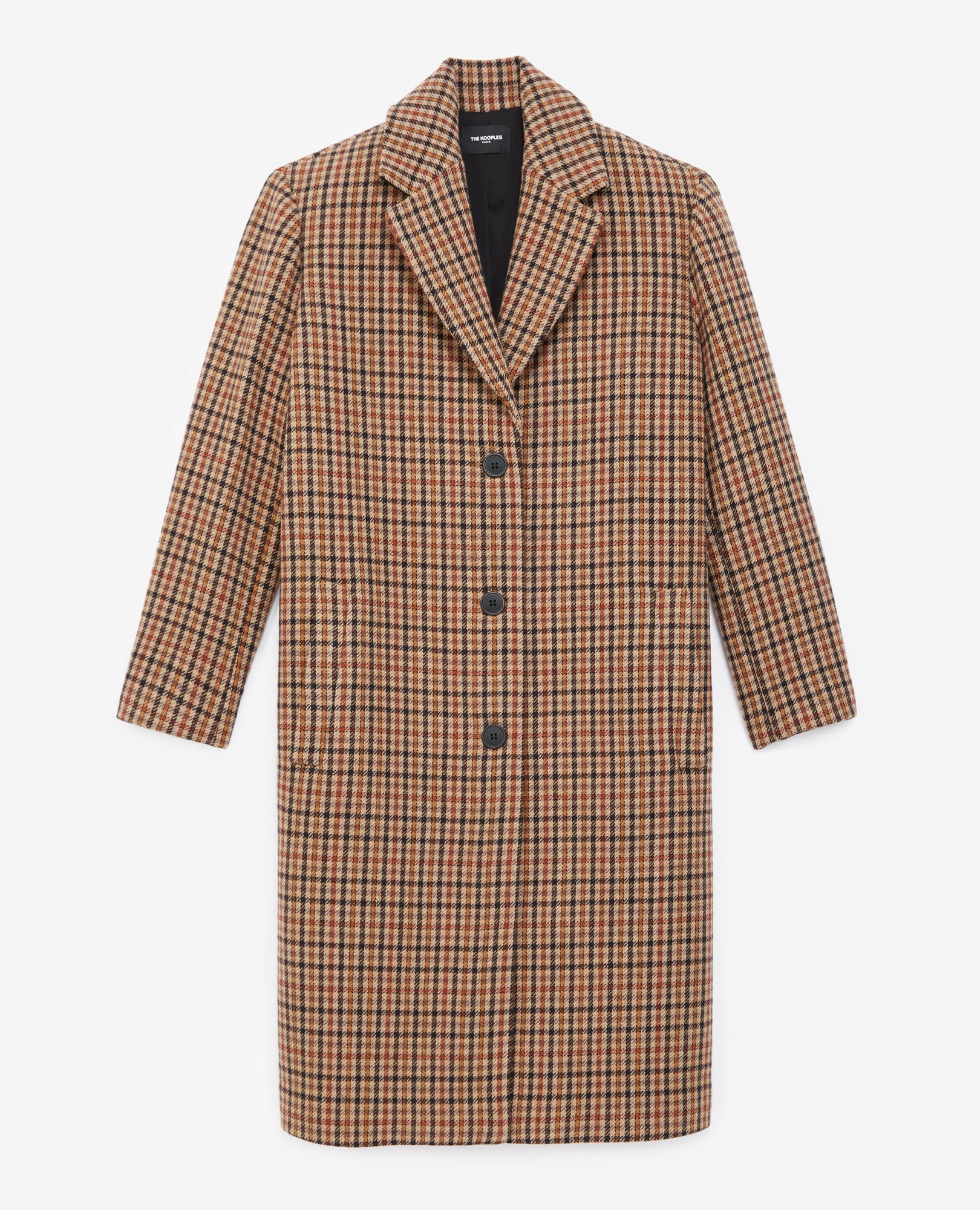 Double-Faced Check Wool Coat | Women | Brown