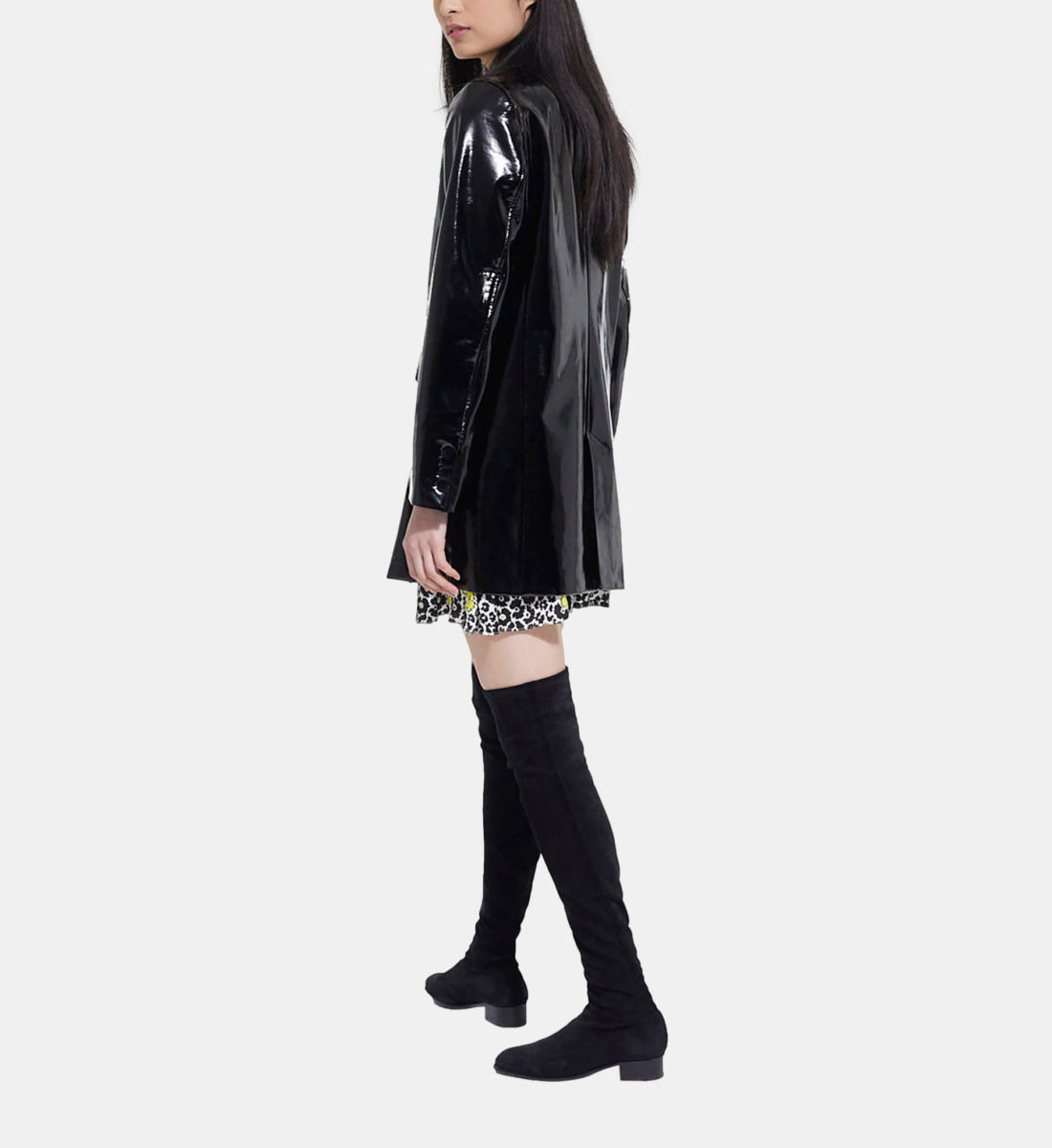 Long Vinyl Coat | Women | Black