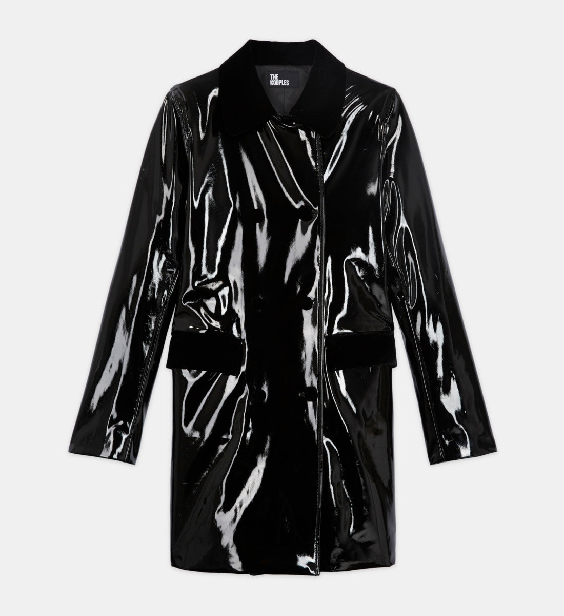 Long Vinyl Coat | Women | Black