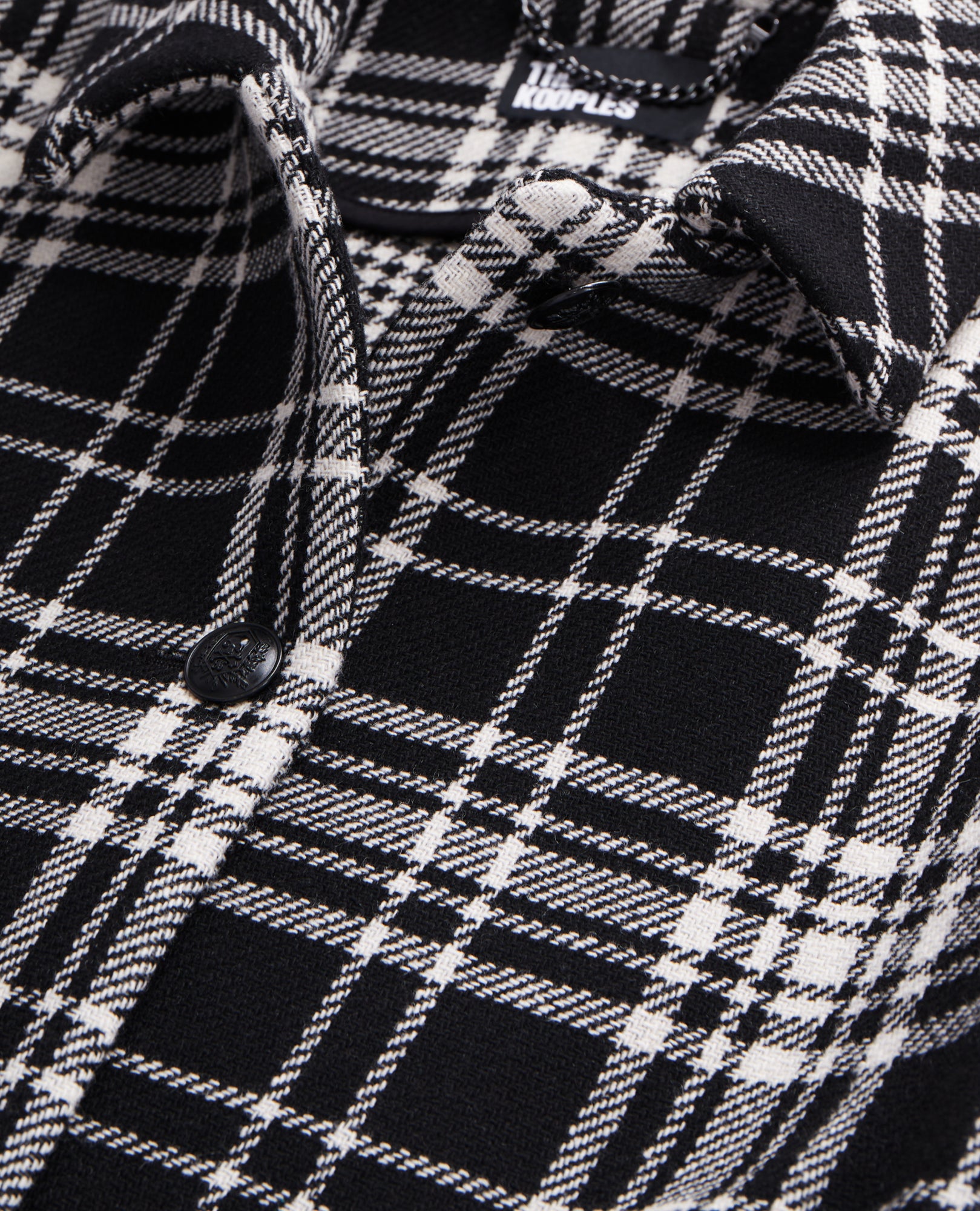 Long Checkered Coat In Wool Blend | Women | Black x White