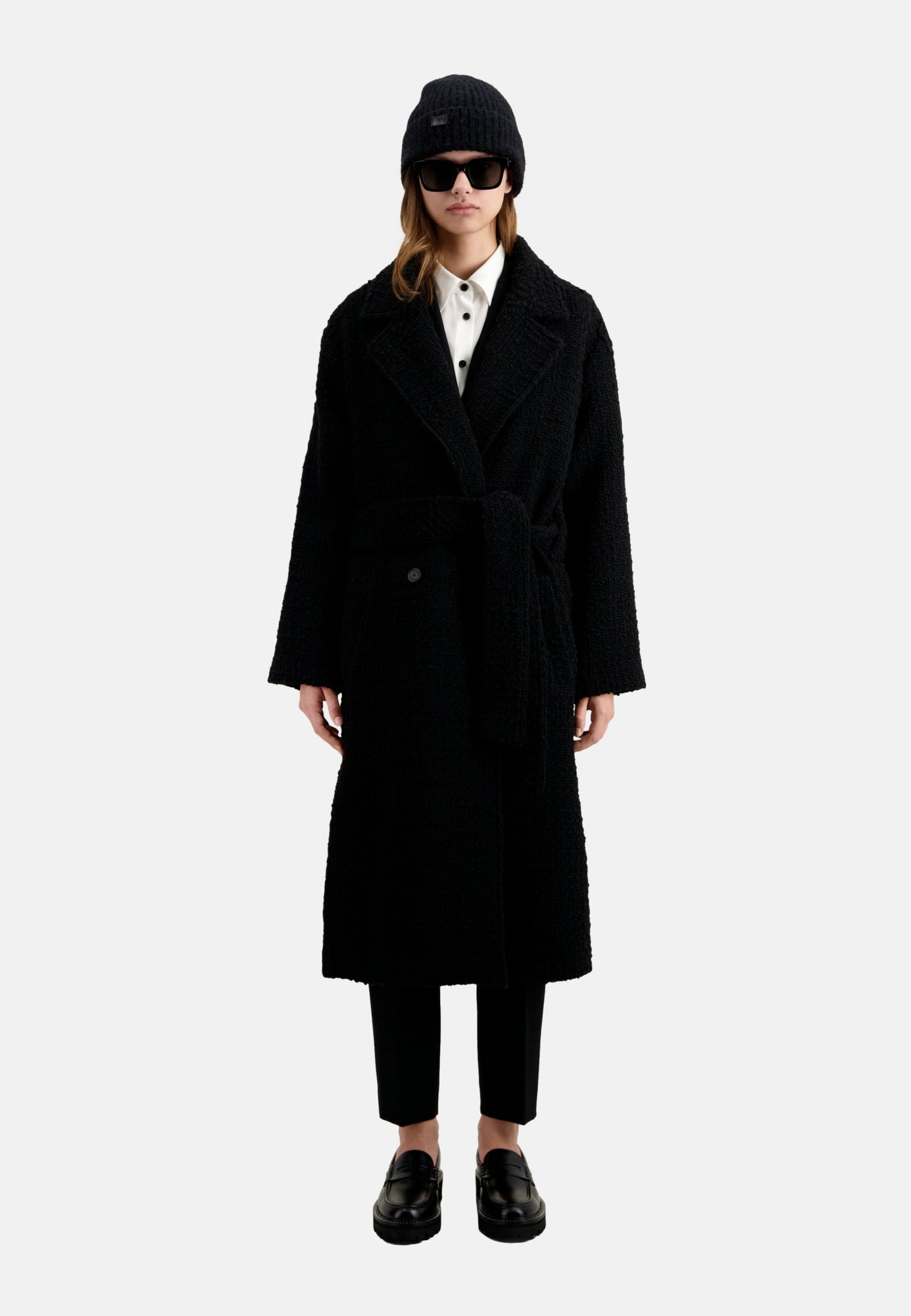 Long Tweed Coat | Women | Black