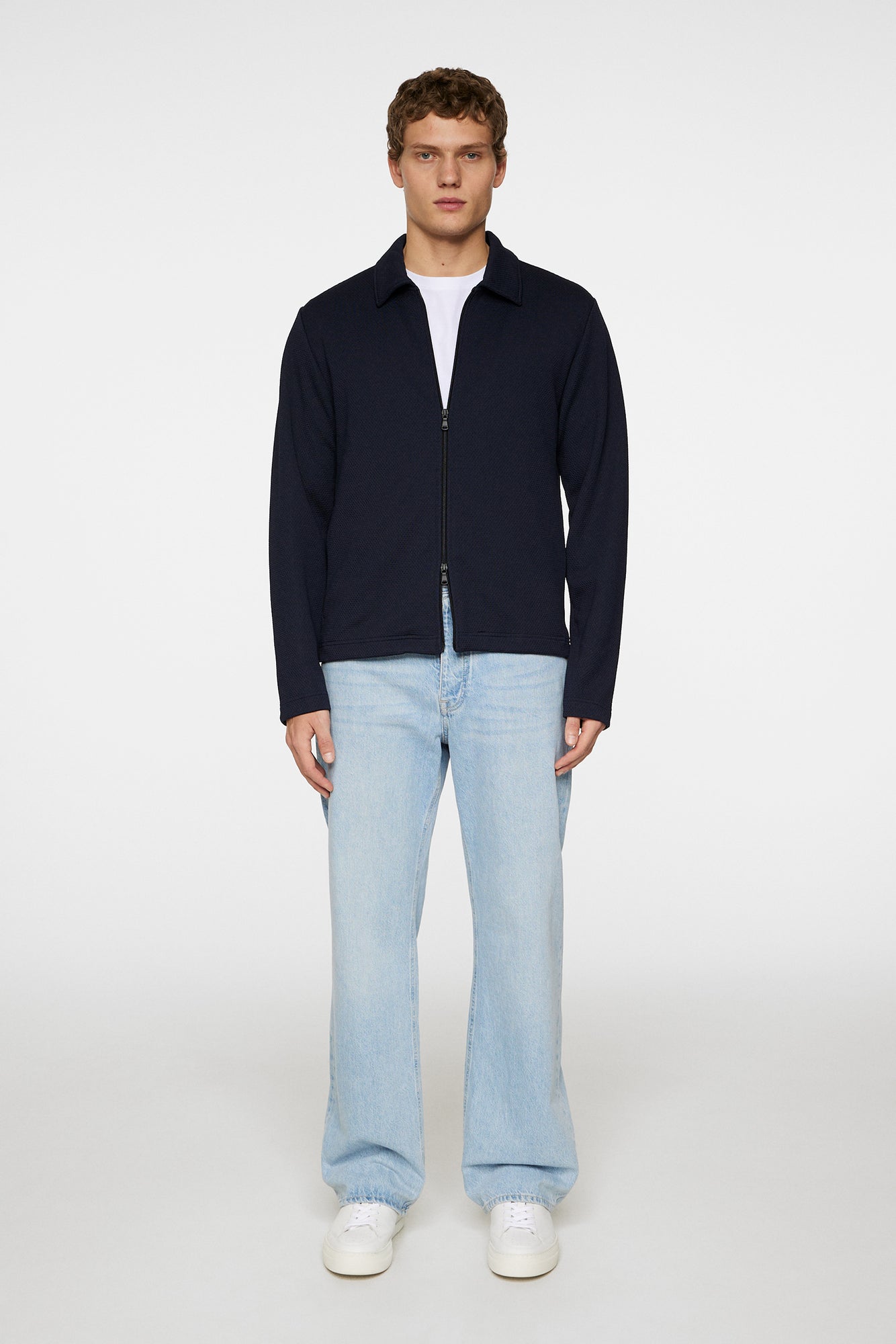 Men | Lansa Jersey Zip Jacket | JL Navy