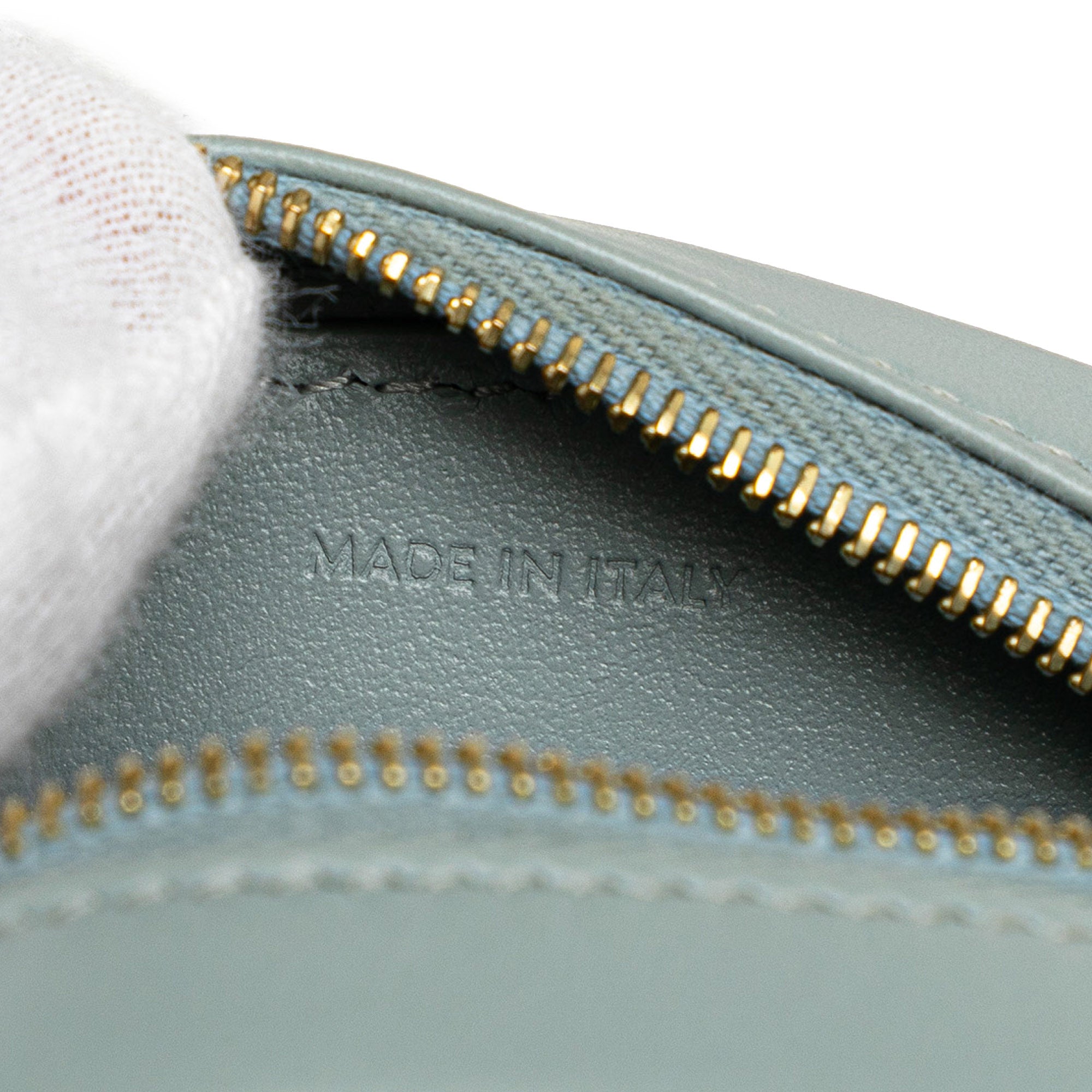 Celine | Pre-Owned Small Calfskin Cuir Triomphe Oval Crossbody | Blue/Light Blue