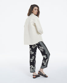 Flowing & Pants With Scarf Motif | Women | Black x White