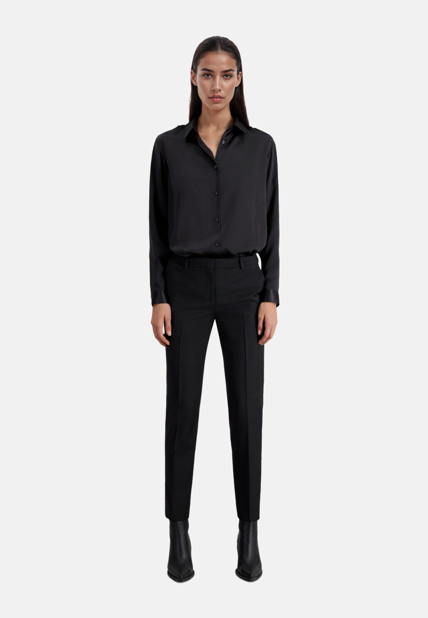 Wool Suit Pants Tailored Cut | Women | Black