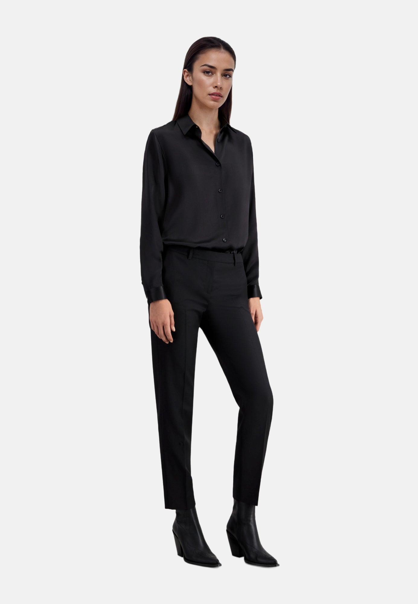 Wool Suit Pants Tailored Cut | Women | Black