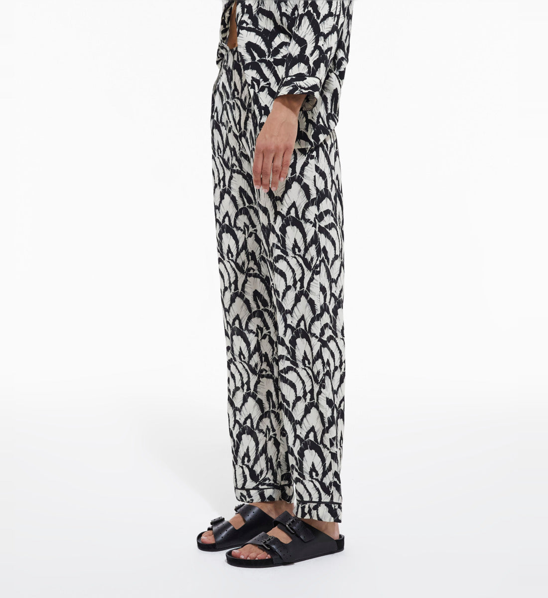 Printed Silk Pants | Women | Off White x Black