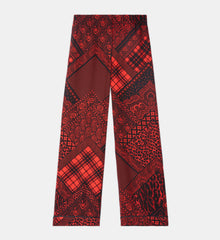 Straight Printed Pants | Women | Red x Black