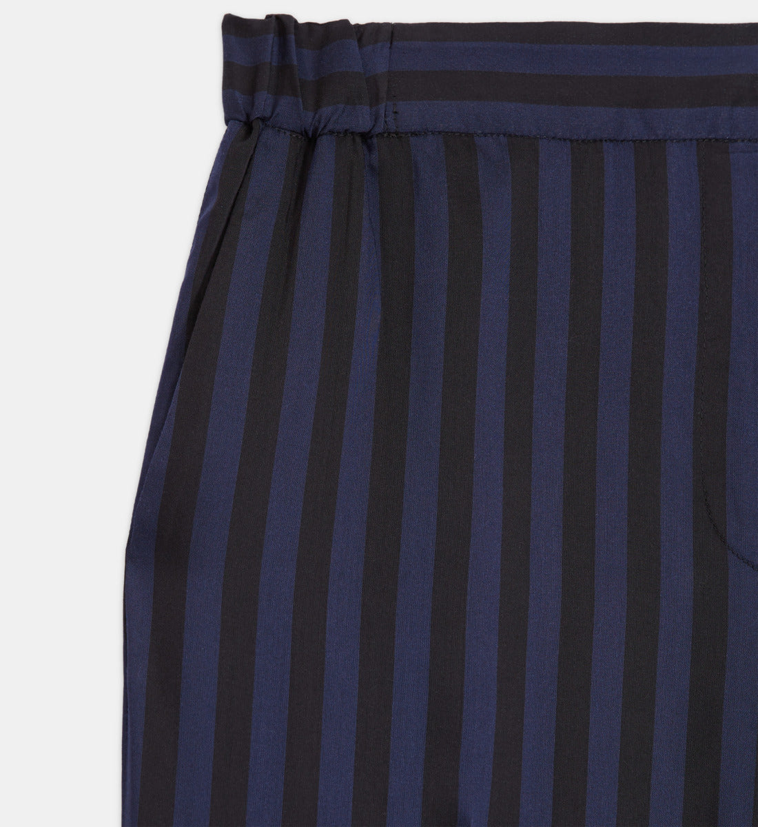 Straight-Cut Striped Pants | Women | Black Navy