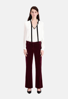 Velvet Suit Trousers | Women | Burgundy