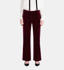 Velvet Suit Trousers | Women | Burgundy