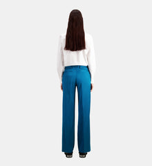 Satin Suit Trousers | Women | Deep Blue