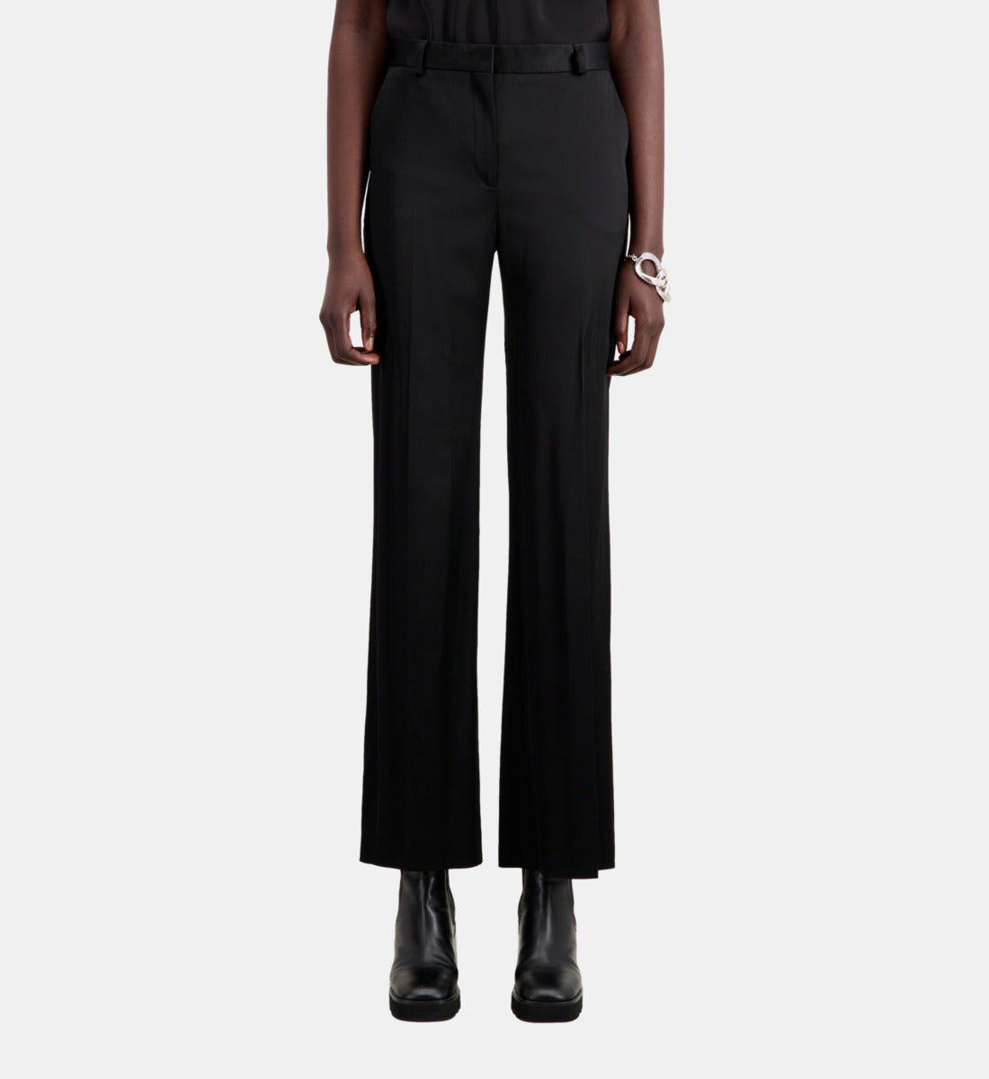 Satin Suit Trousers | Women | Black