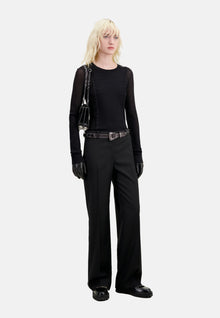 Wool Suit Trousers Straight Cut | Women | Black