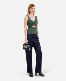 Trousers With Chains | Women | Navy Blue