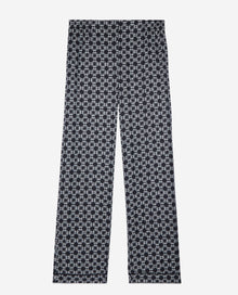 Chain Print Trousers | Women | Black x White