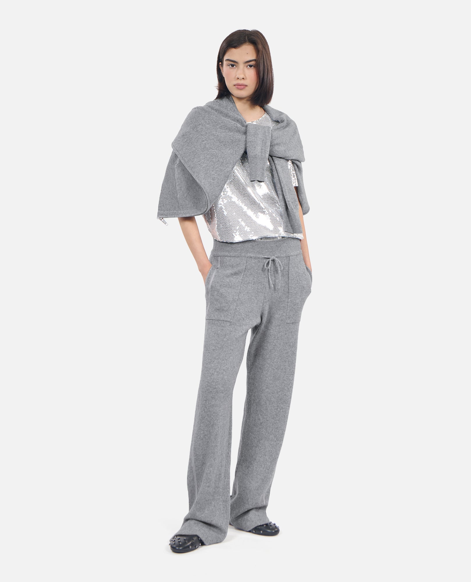 Wool And Cashmere Trousers | Women | Middle Grey Mel