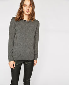 Jewelled Braid Pullover | Women | Dark Grey