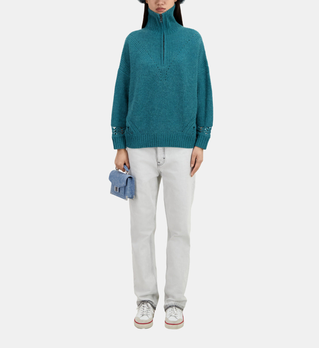 Wool-Blend Sweater | Women | Blue Petrol