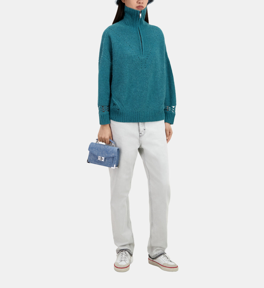 Wool-Blend Sweater | Women | Blue Petrol