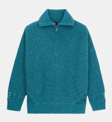 Wool-Blend Sweater | Women | Blue Petrol