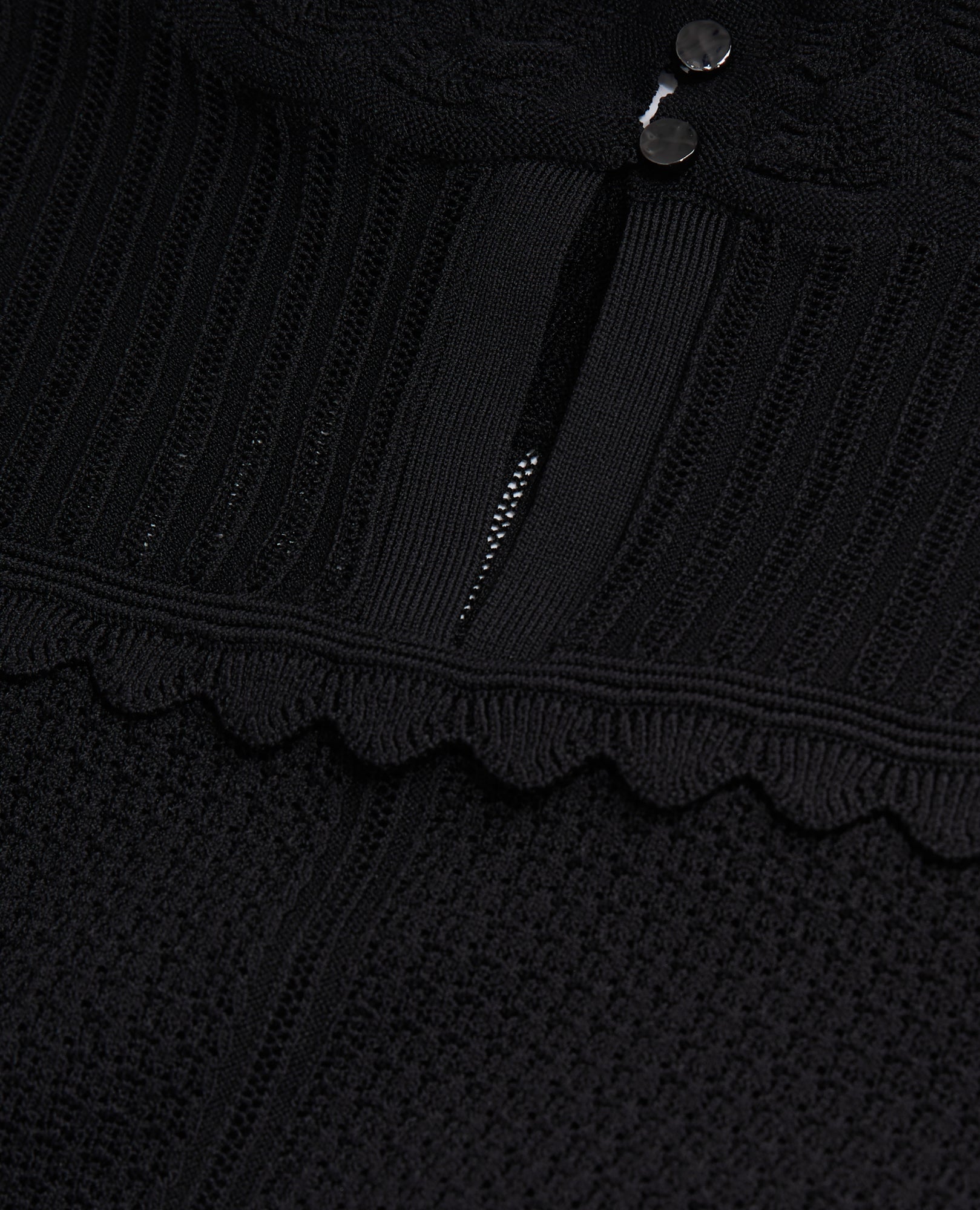 Cropped Openwork Mesh Sweater | Women | Black