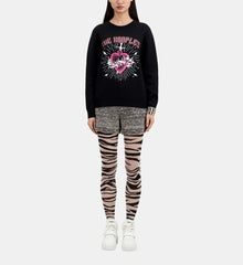 Dagger Through Heart Jumper With Stars | Women | Black x White