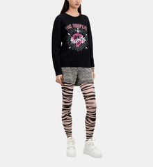 Dagger Through Heart Jumper With Stars | Women | Black x White