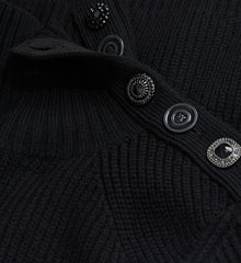 Wool Sweater With Bijou Buttons | Women | Black