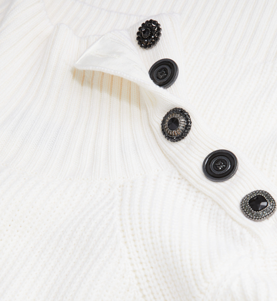 Wool Sweater With Bijou Buttons | Women | Ecru