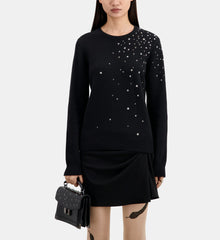 Cashmere Blend Sweater With Stars | Women | Black