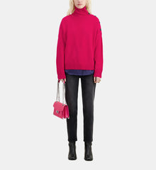 Fuchsia Wool And Cashmere Sweater With Buttons | Women | Cherry