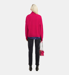 Fuchsia Wool And Cashmere Sweater With Buttons | Women | Cherry