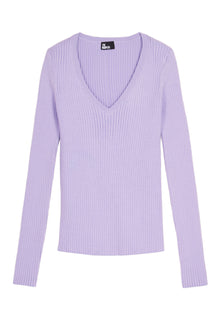 Lilac Ribbed Knit Sweater | Women | Light Purple