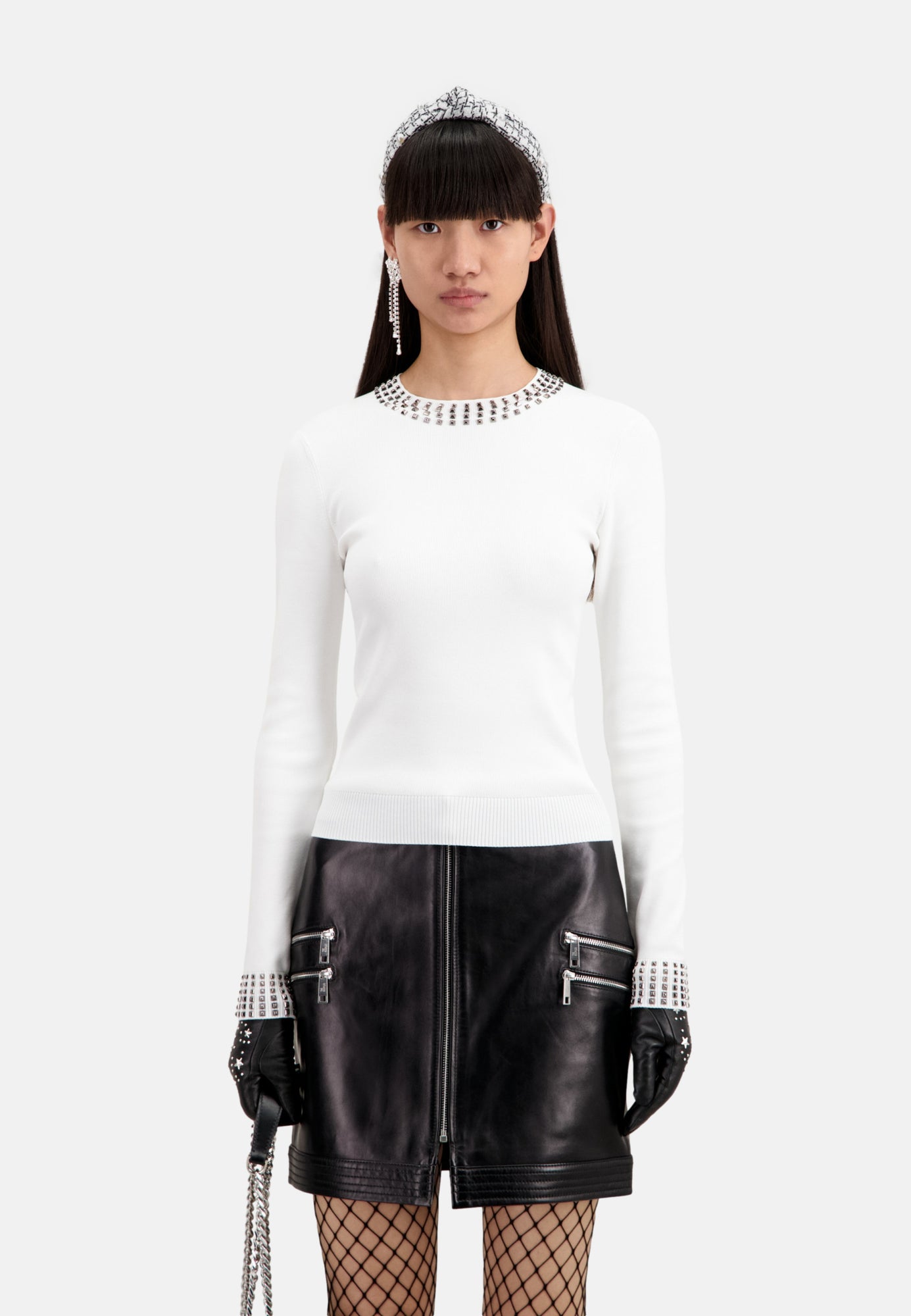 Sweater With Spikes | Women | Ecru