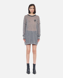 Striped Mohair And Wool Sweater | Women | Black x White