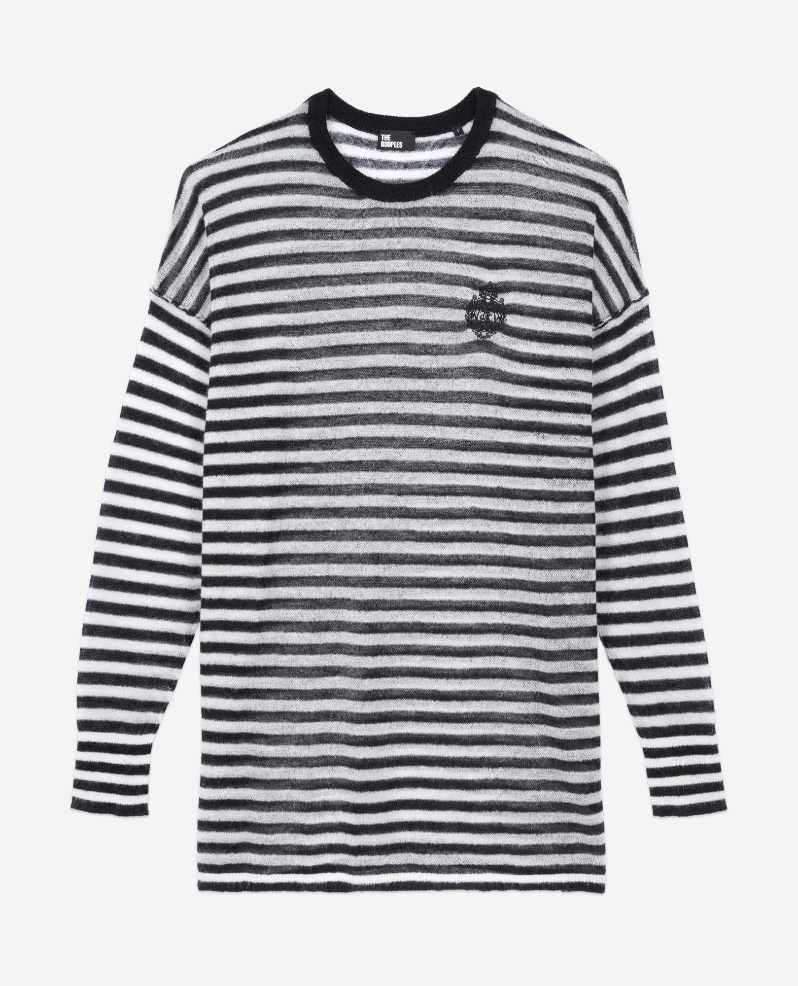 Striped Mohair And Wool Sweater | Women | Black x White