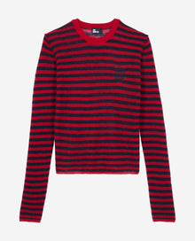 Striped Mohair Sweater | Women | Red x Blue