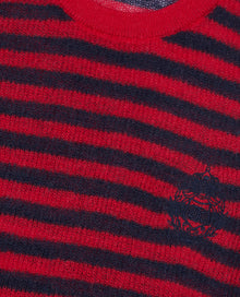 Striped Mohair Sweater | Women | Red x Blue