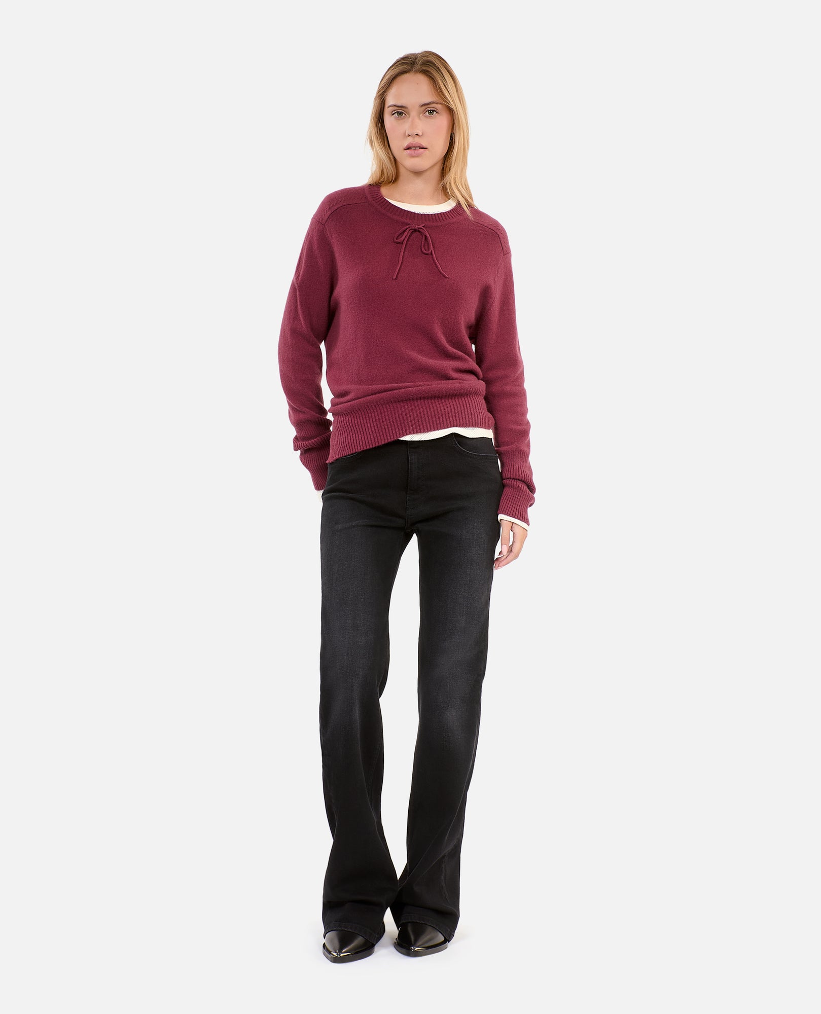 Burgundy Cashmere Sweater | Women | Aubergine