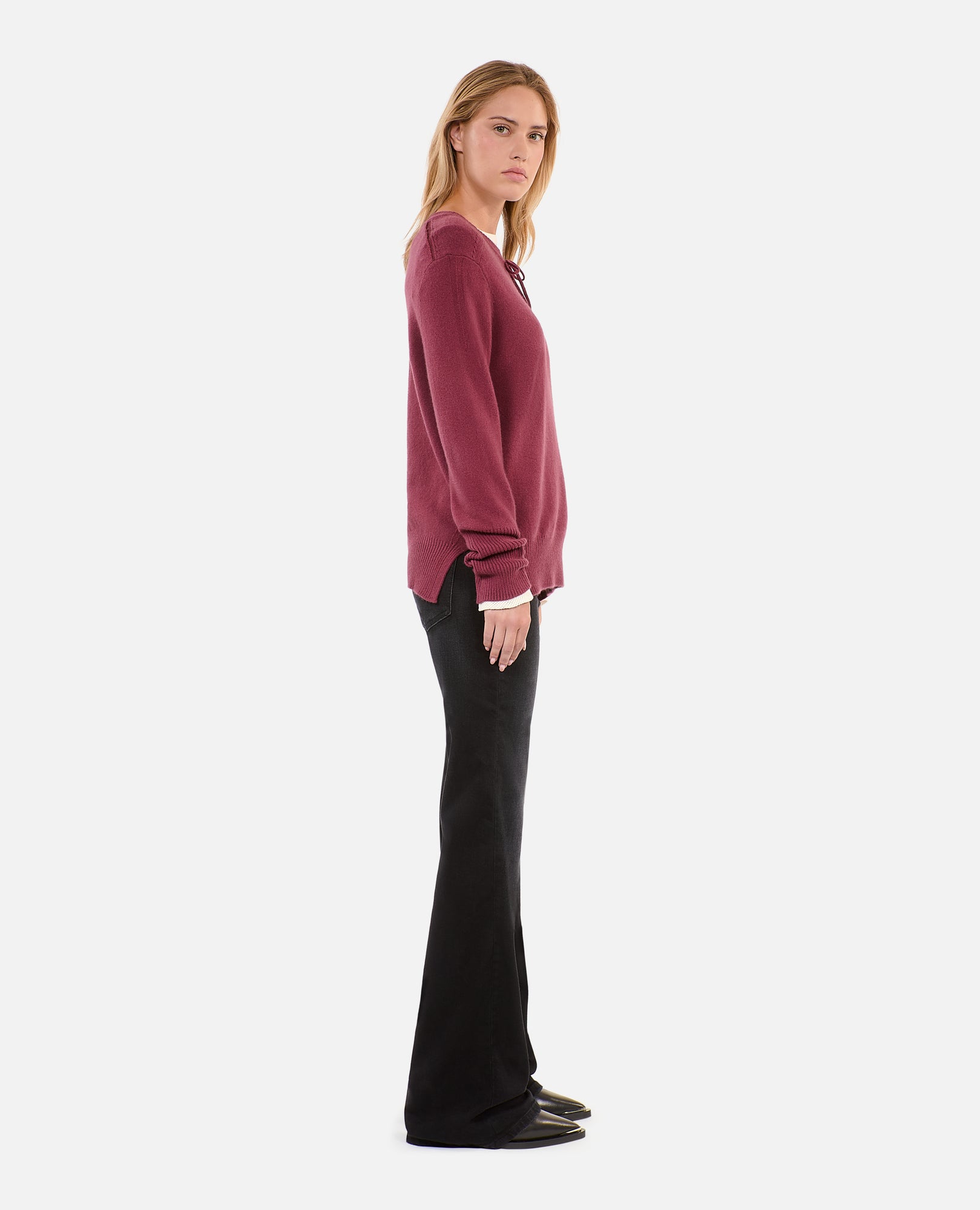 Burgundy Cashmere Sweater | Women | Aubergine