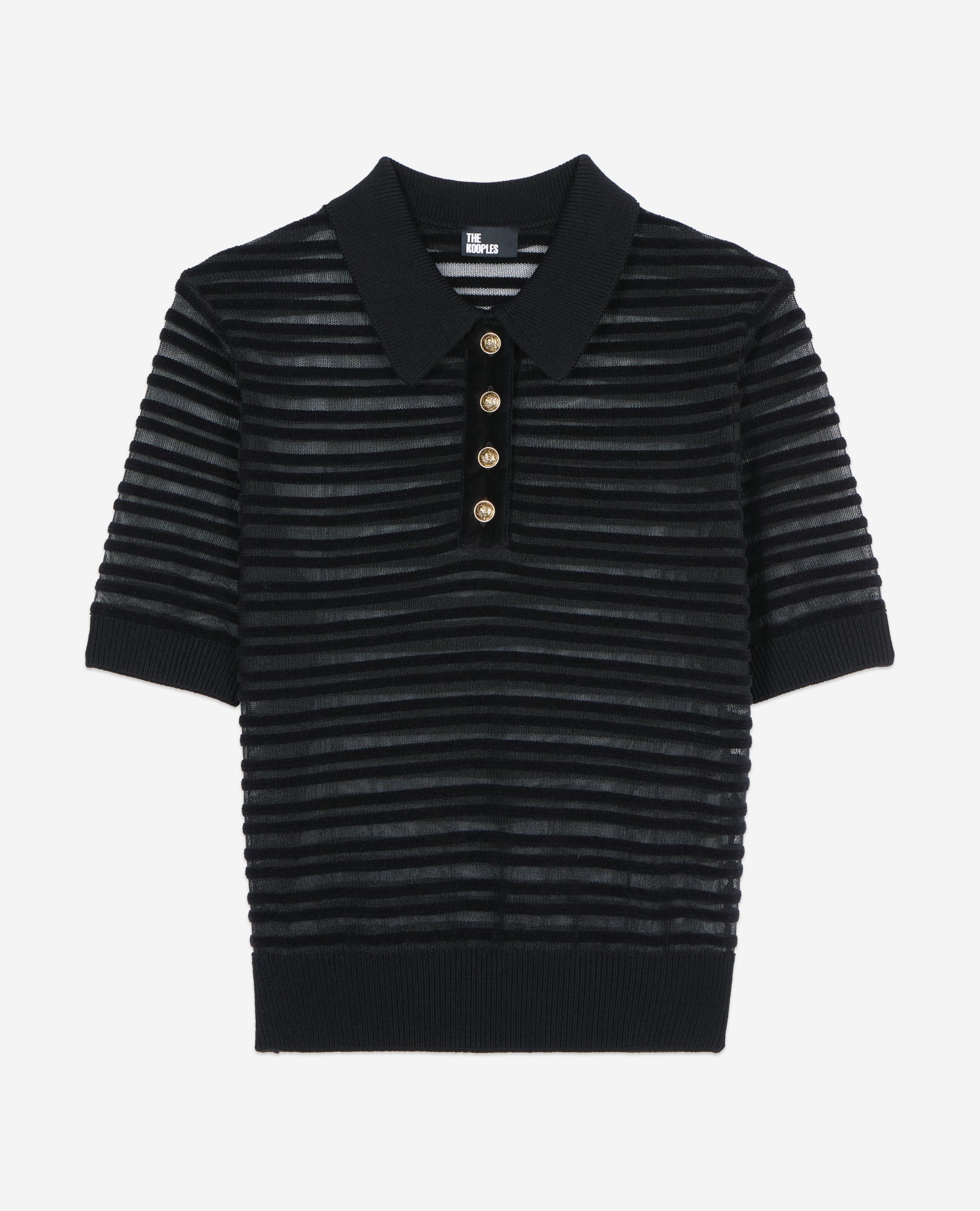 Mesh Polo T-Shirt | Women | Black