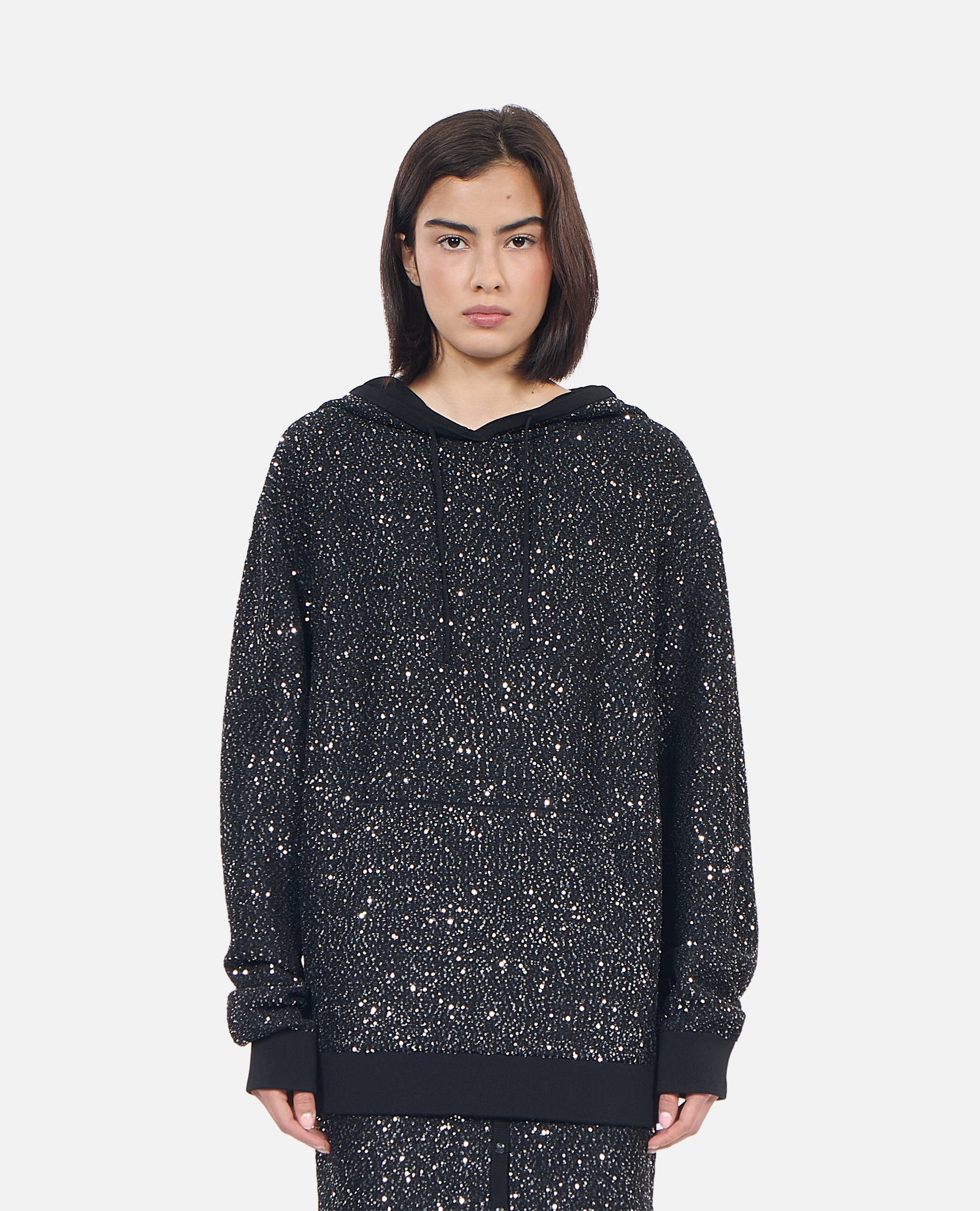 Knit Sequin Sweatshirt | Women | Black