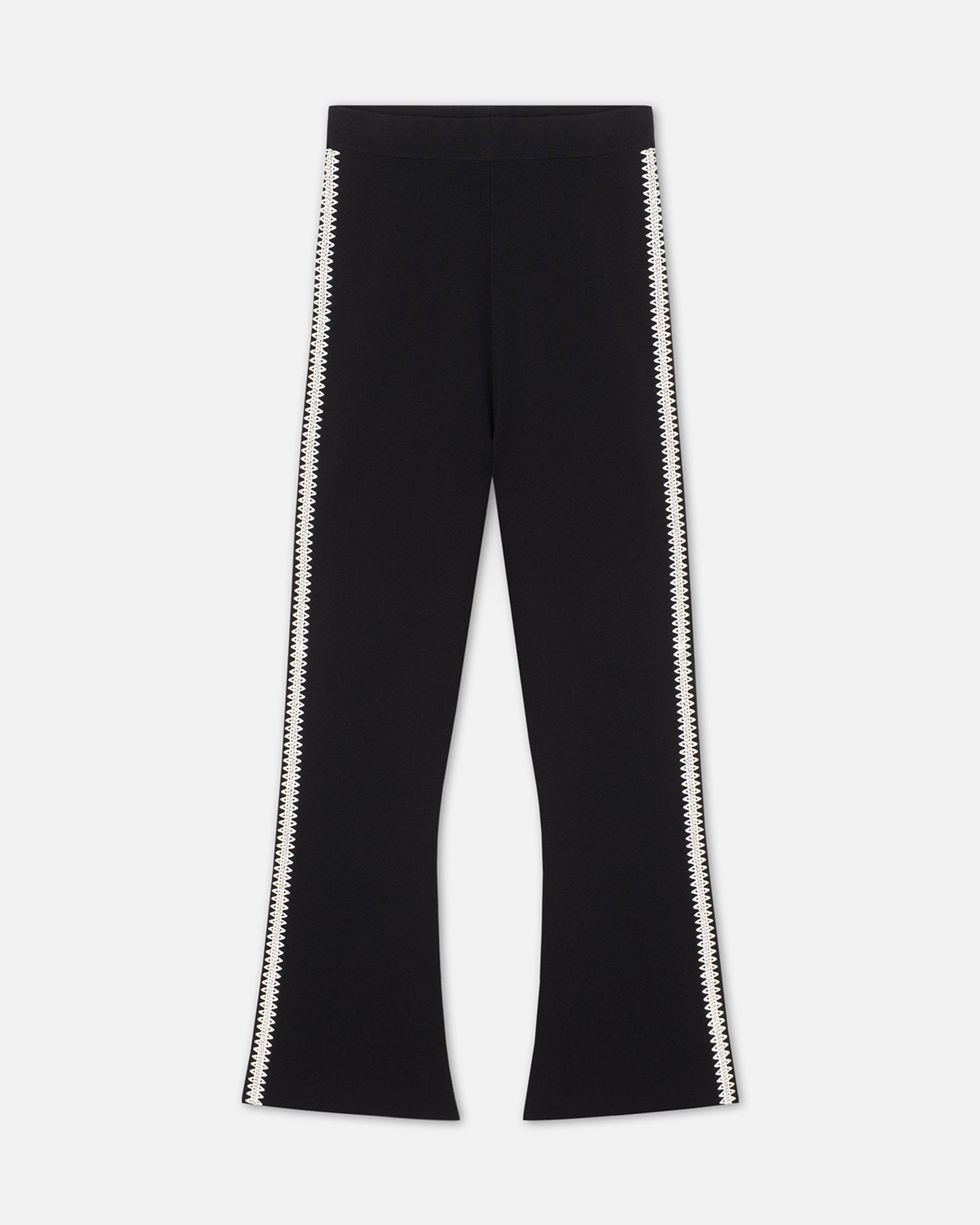 Franna Crocheted Kick Flare Pants | Black Cream