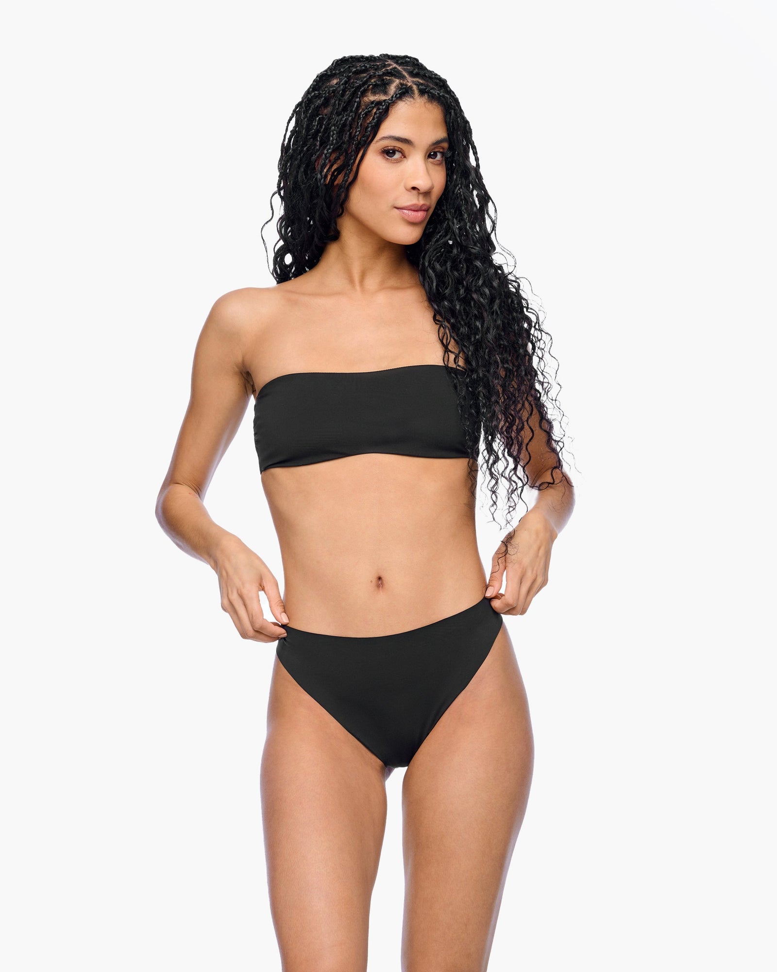 Black Thong - Free Cut Micro High Waisted Thong
